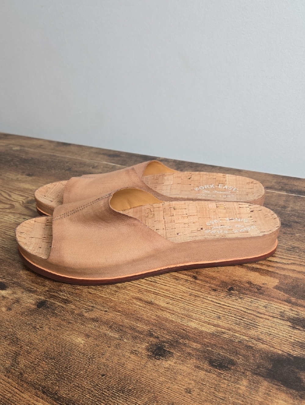 Kork-Ease Tutsi Slide Sandals Natural Leather Color Sz 10 Boho Comfy Support - Picture 3 of 9
